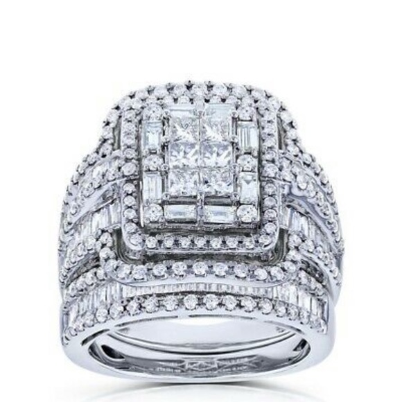 NWT 925 Sterling Silver Engagement Rings set - Picture 3 of 7